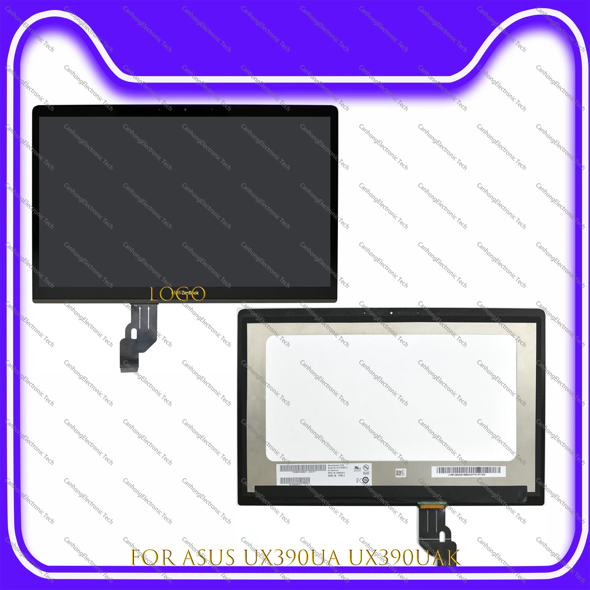 Светодиодный ЖК-экран FHD для ноутбука стекло с дигитайзером и приклеенной лентой