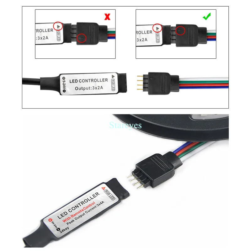 1 шт. DC5V USB светодиодный RGB контроллер мини 3Key Диммер IR 24Key RF 17key Bluetooth беспроводной