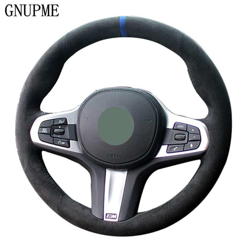 

DIY Hand-stitched Black Suede Car Steering Wheel Cover for BMW M Sport G20 G30 G31 G32 G21 X3 G01 G02 X4 G05 X5 G14 G15 G16