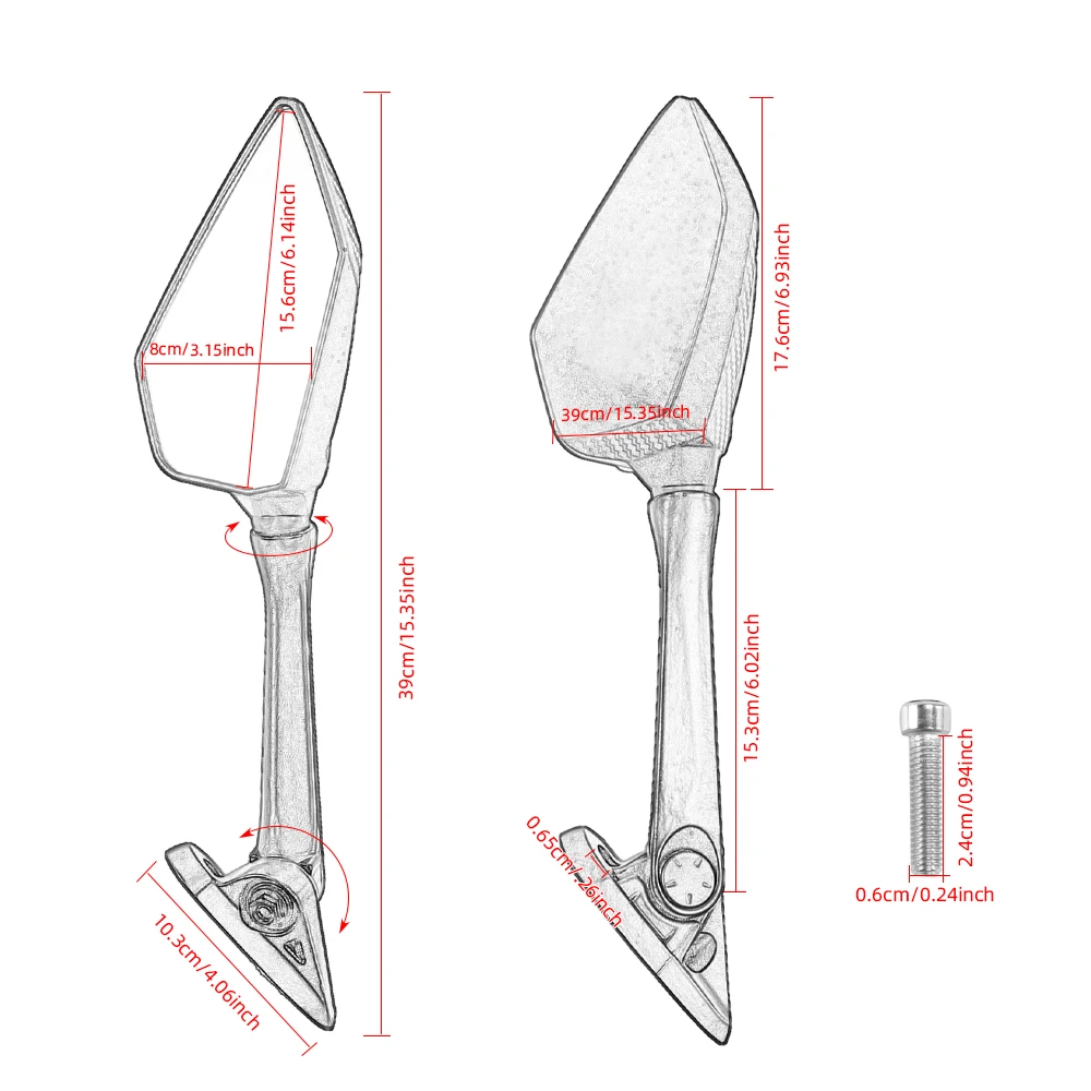 Складные боковые зеркала для мотоцикла заднего вида слепых зон крышка Yamaha YZF R3 R25