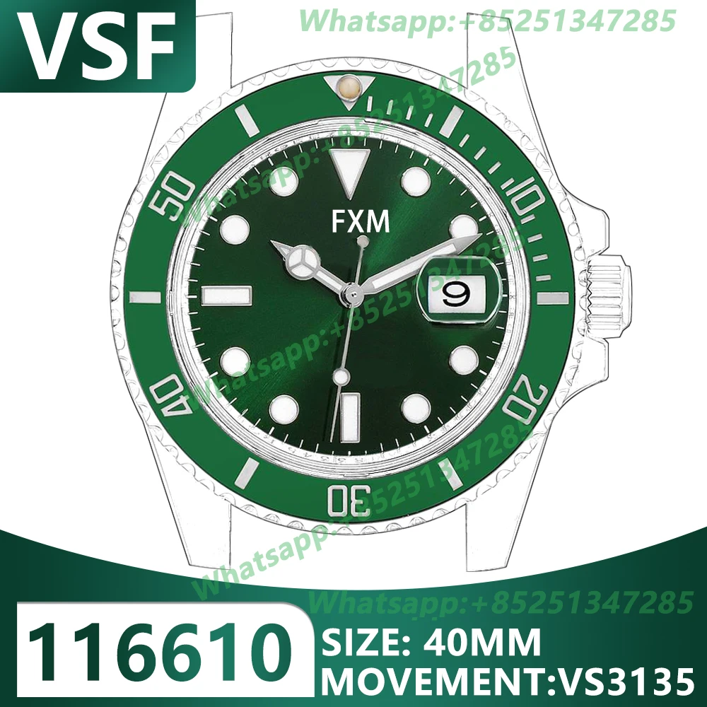 

Men's Automatic Mechanical Top Luxury Watch 40MM 116610 VSF 1:1 Best Edition 904L Noob V12 AAA Replica Super Clone VS3135 Clocks