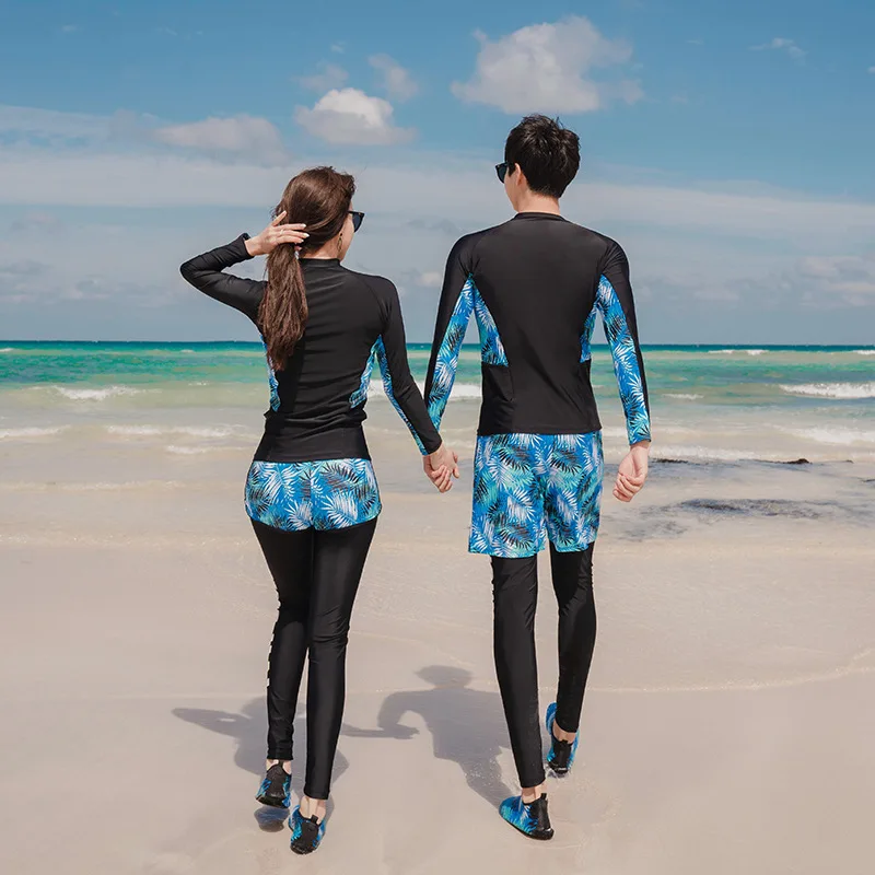 Long Sleeve Swimming Suit For Women Swimwear Windsurf Couple Ensemble Female Pants Sun Protective Training Surf Big Yards Floral | Спорт и