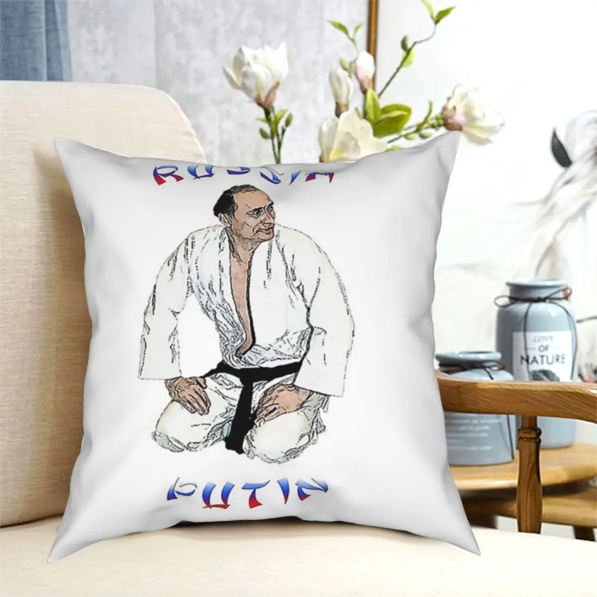 

Putin In A Kimono Throw Pillow Cushion Cover Decorative Pillowcases Case Home Sofa Cushions 40x40,45x45cm(Double Sides)