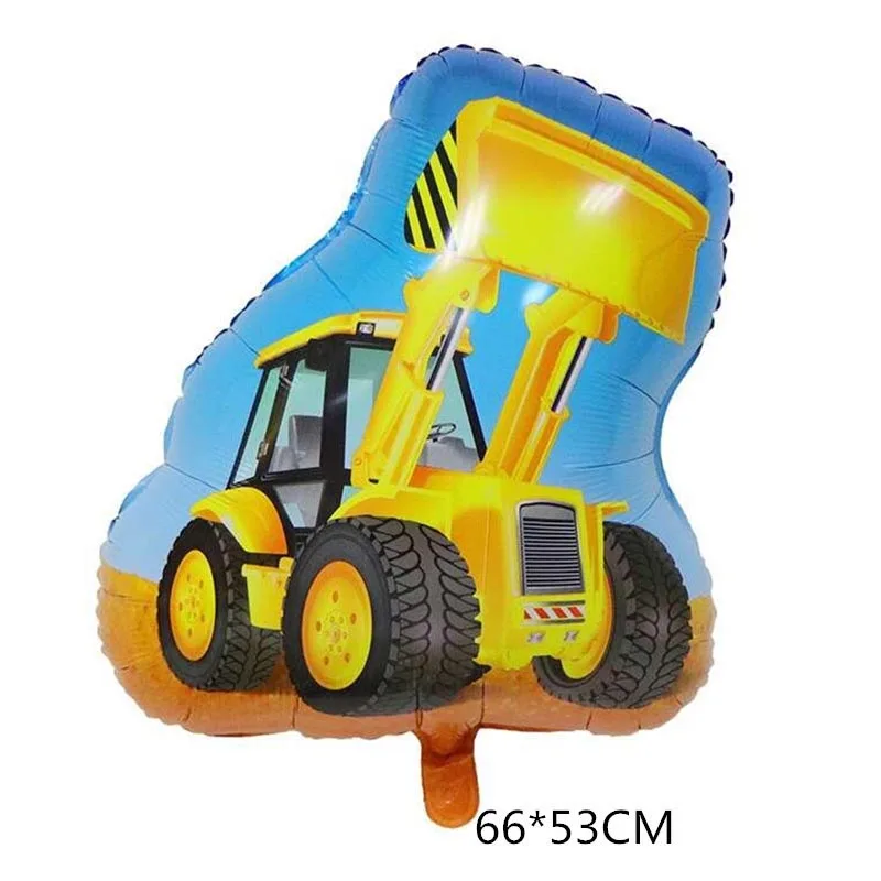 

13PCS New Cart Bulldozer Construction Vehicle Stars Aluminum Foil Balloon Birthday Party Decoration Baby Shower Supplies