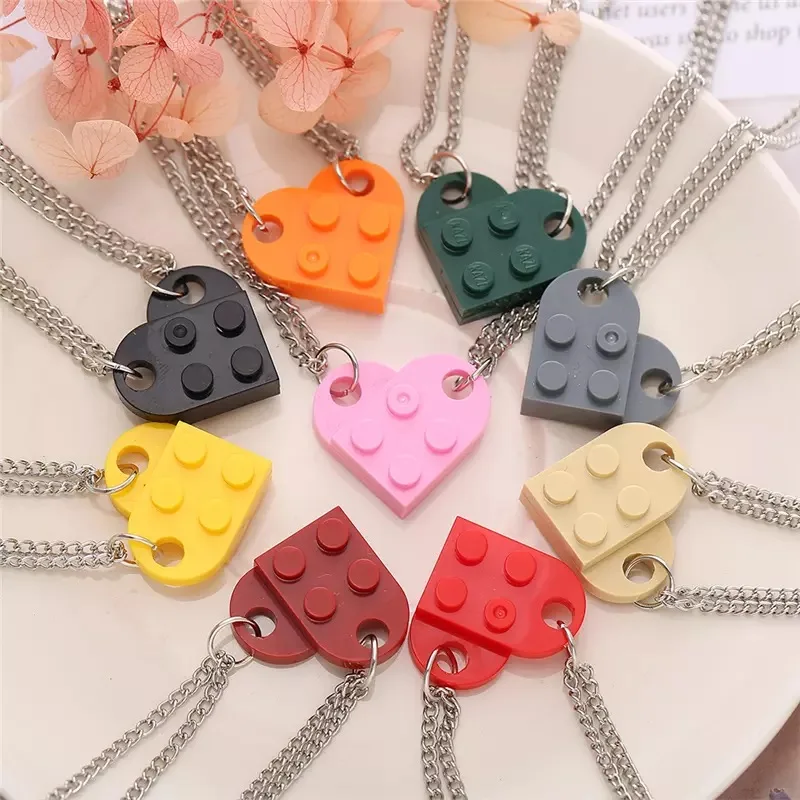

20212 Punk Necklaces Love for Couples For Couples Women Women Men Lego Friendship Necklaces Valentine's Day Gift Jewelry