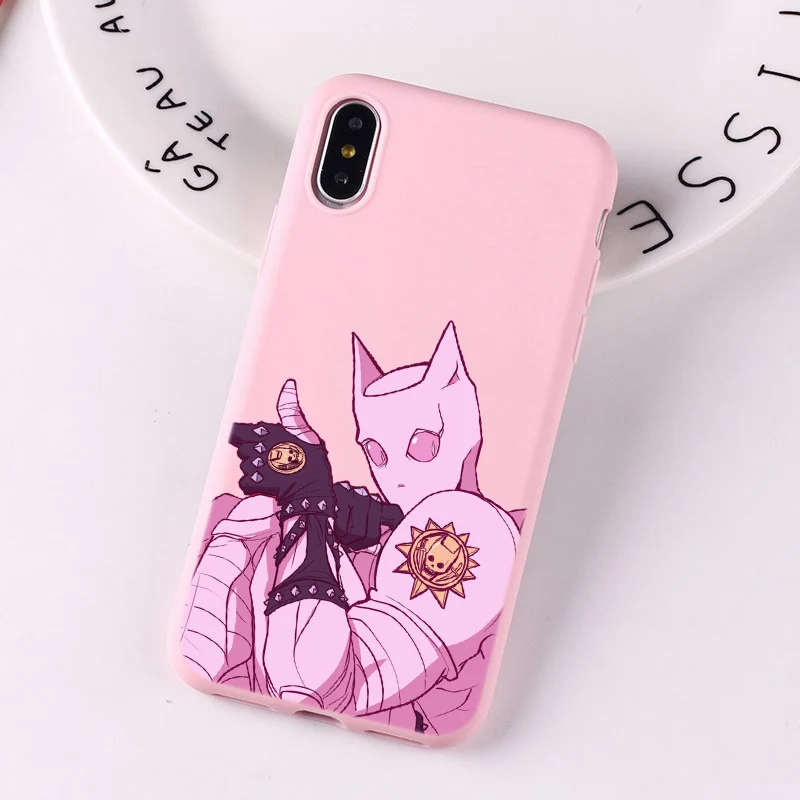 JOJO 39 s причудливые Приключения японский чехол для телефона аниме для iPhone 7 8 6 plus 6s X XS max XR 5 5S SE розовый белый цвет