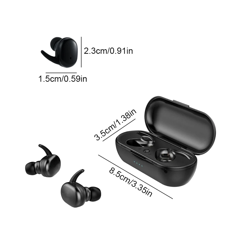 

Mini Dual TWS Bluetooth 5.0 Earphones True Wireless Headsets 3D Stereo Sound Earbuds Dual Microphone With Charging Box