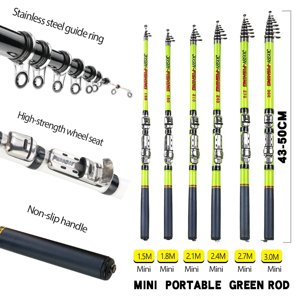 JOSBY Carbon Fiber Rock Fishing Rod Telescopic feeder pole Spinning Carp Portable travel ultralight 3.6M 4.5M 5.4M 6.3M 2020 NEW