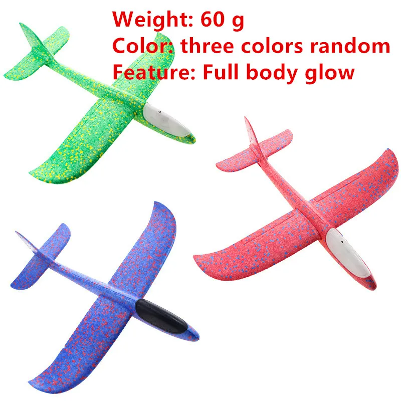 

High Good quality 48cm LED Hand Launch Throwing Airplane Glider Aircraft Inertial Foam EPP Toy Children Plane Model Outdoor Fun