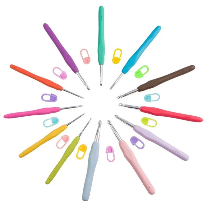 Набор крючков для вязания крючком 30 шт. 11 размеров TPR мягкая ручка сделай сам