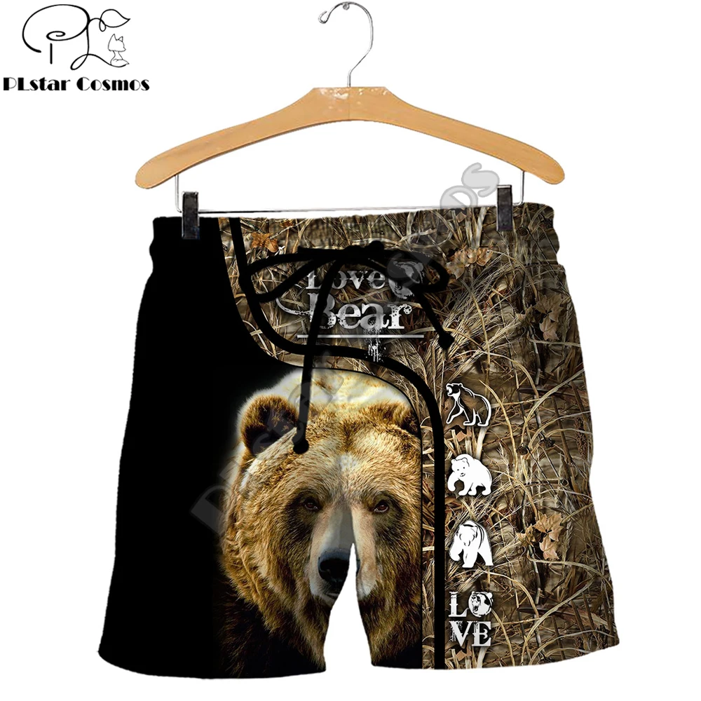 Шорты мужские с 3D принтом красивый Медведь охотничьи камуфляжные уличная одежда
