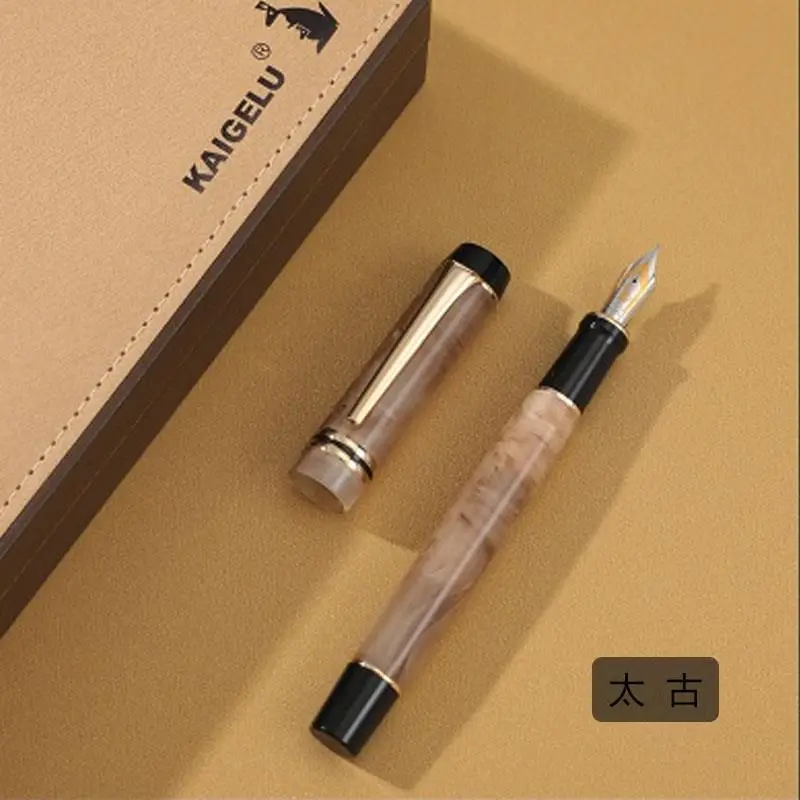 Kangaroo Kaigelu 316 Celluloid Nature Caligraphy Fountain Pen Xylonite Daily Screw Cap Gift Office Business Colorful Marble | Канцтовары