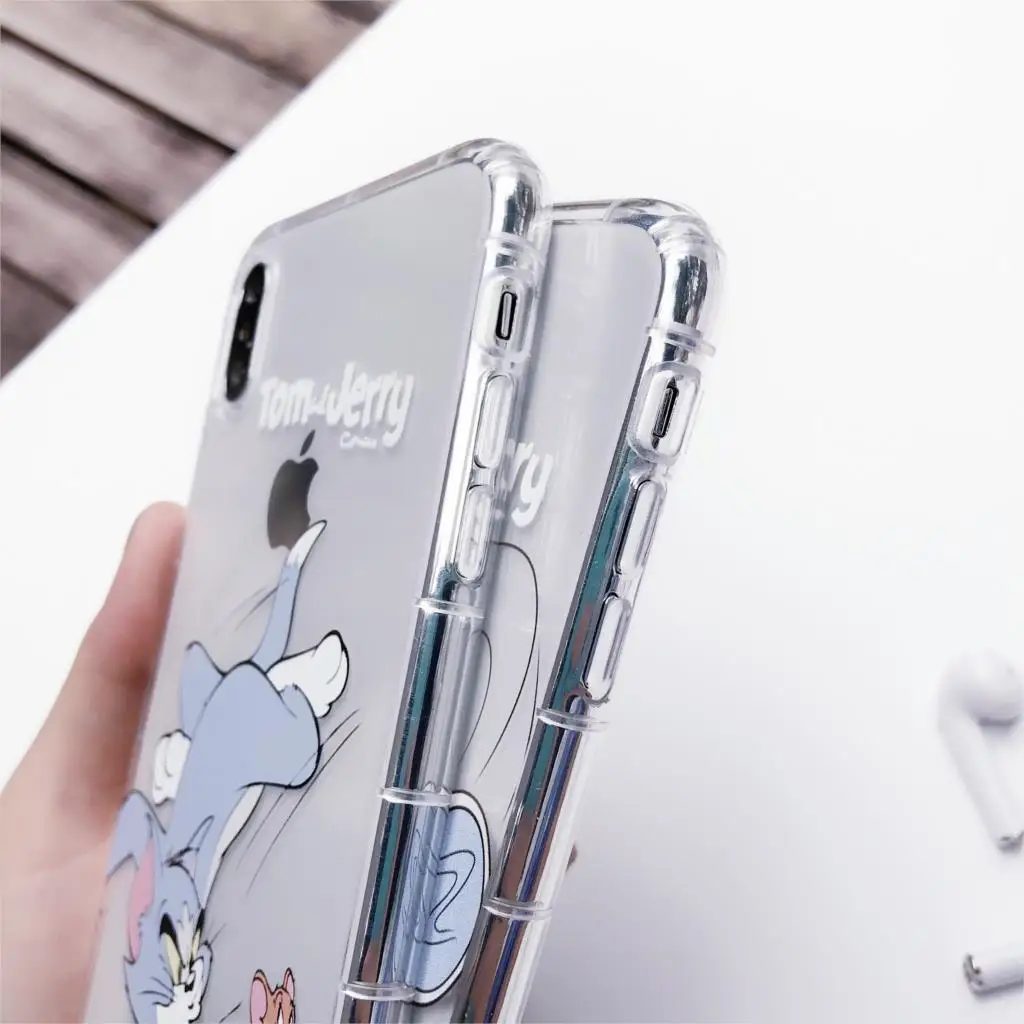 Милый Классический чехол для телефона Tom Jerry с забавным рисунком iPhone Xs MAX Xr X 6 6s 7 8