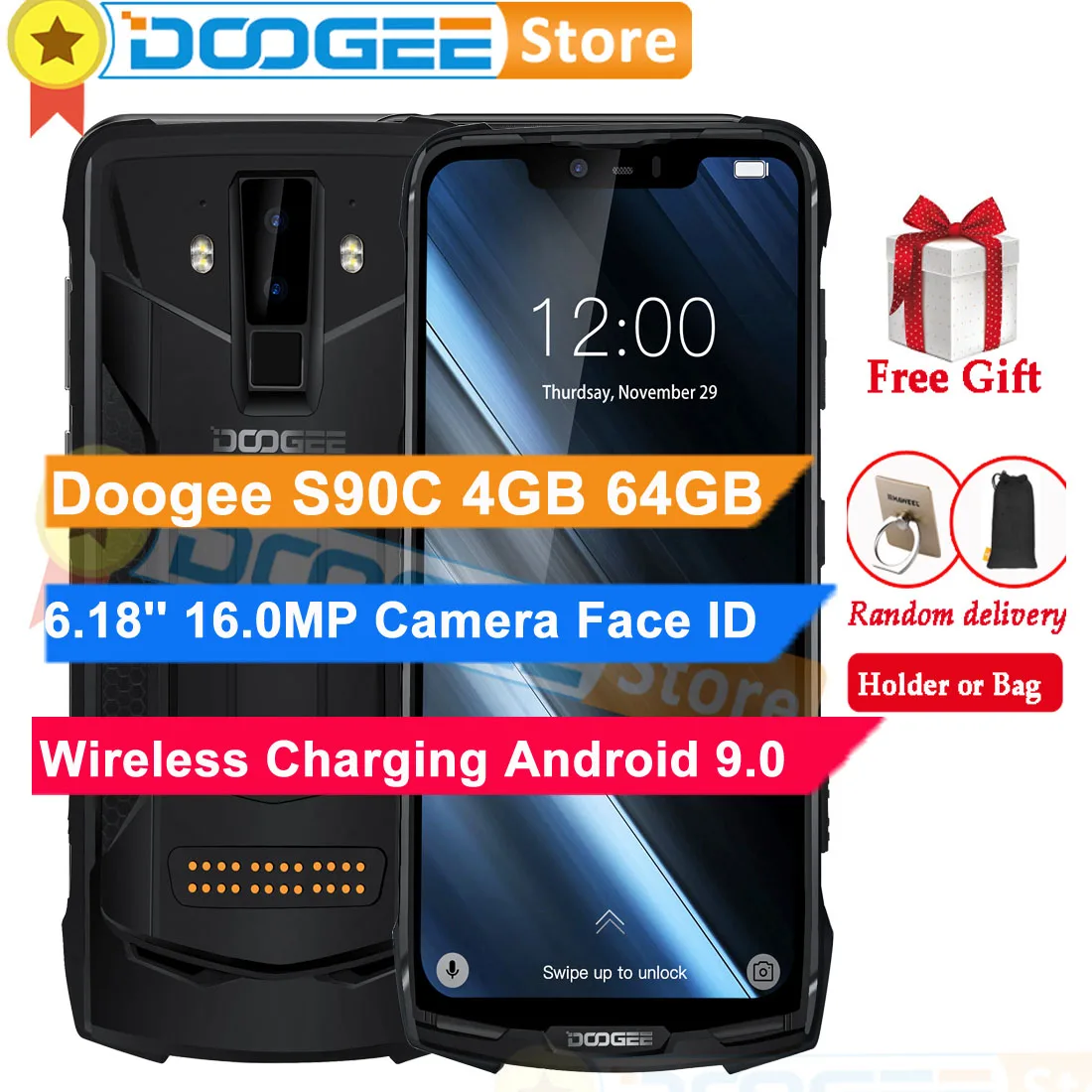 Смартфон Doogee S90C 4 Гб + 64 ГБ распознавание лица разблокировка отпечатков пальцев 4G