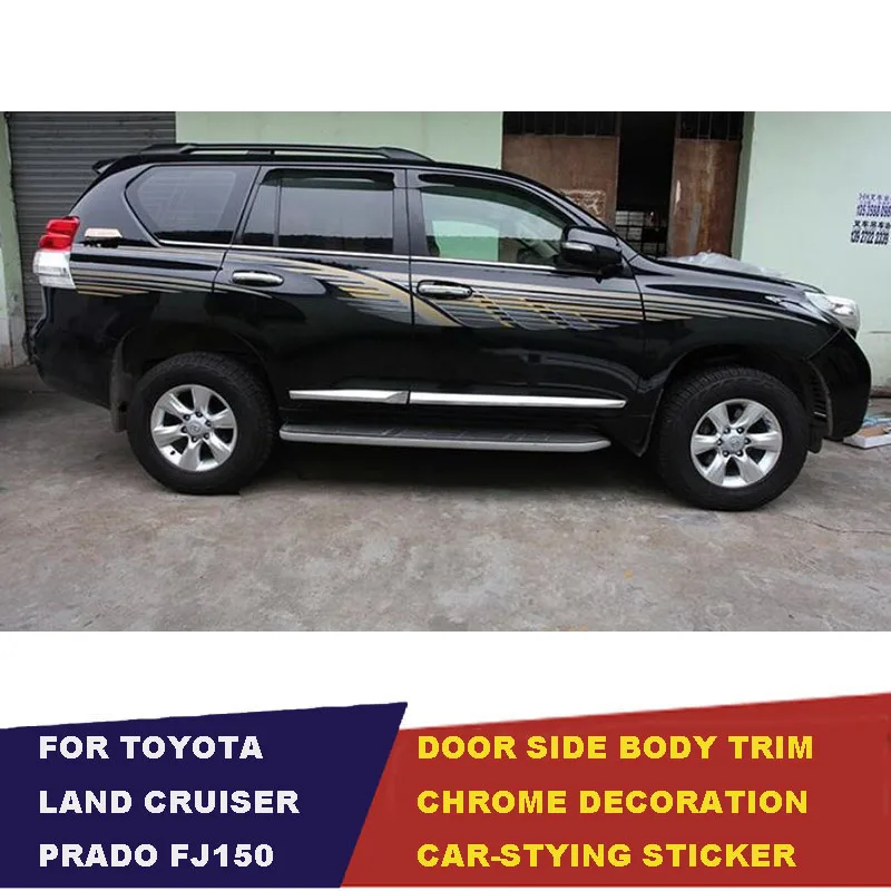Аксессуары UBLUEE для Toyota Land Cruiser Prado FJ 150 2010-2018 ABS хромированные боковые двери Литье корпуса молдинг крышка Накладка