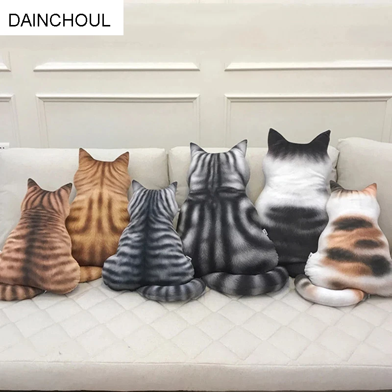 

3D Strip Cat Shape Sofa Cushions Pillow Back Shadow Comfortable Home Cushion Animal Filled Cushion Kids Cute Gift Plush Toys