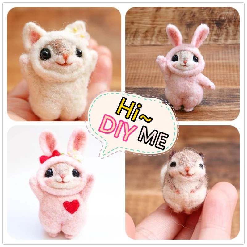 Неготовые шерстяные войлочные мыши в стиле кролика войлочная игла набор для
