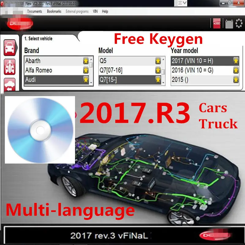 Лидер продаж 2021 Новейший DVD-CD 2017.R3 с бесплатным генератором ключей для автомобиля
