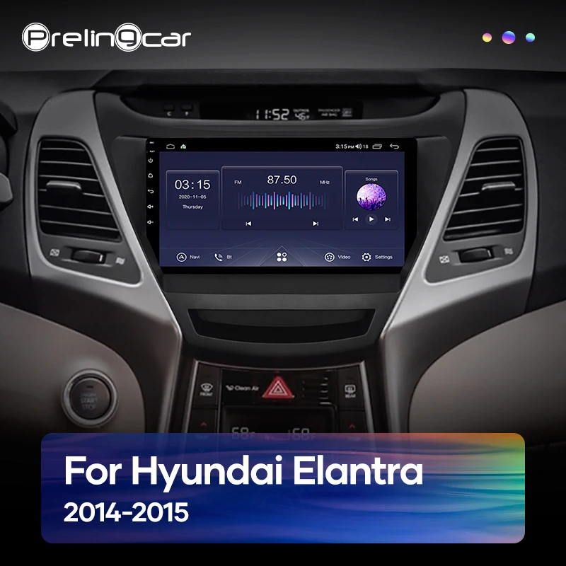 Автомагнитола Prelingcar на Android 10 для Hyundai Elantra 2011 2015 мультимедийный видеоплеер с GPS