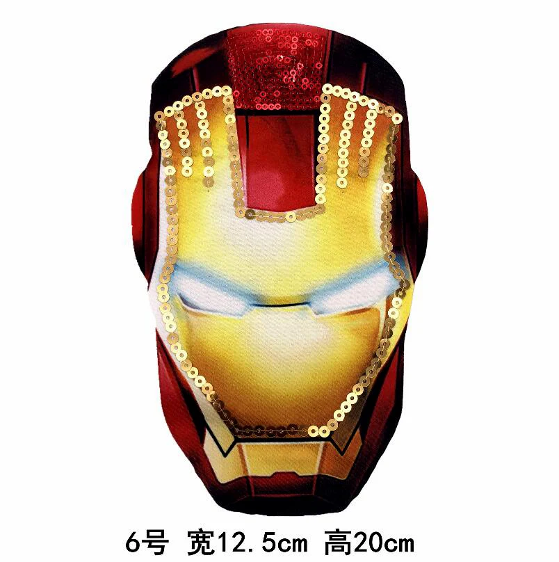 5P-QQ0104 Pulaqi Sequin Avengers Patch DIY Embroidered Patches For Clothing Sew On Patches Cartoon Marvel Stickers Badge Patch For Clothes - Цвет: 5P-QQ0104