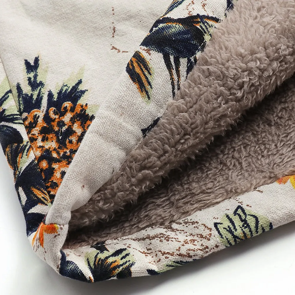 

Coat 2019TOP Hot Fashion Womens Winter Warm Outwear Floral Print Hooded Pockets Long Sleeve Vintage Oversize Jackets For Women