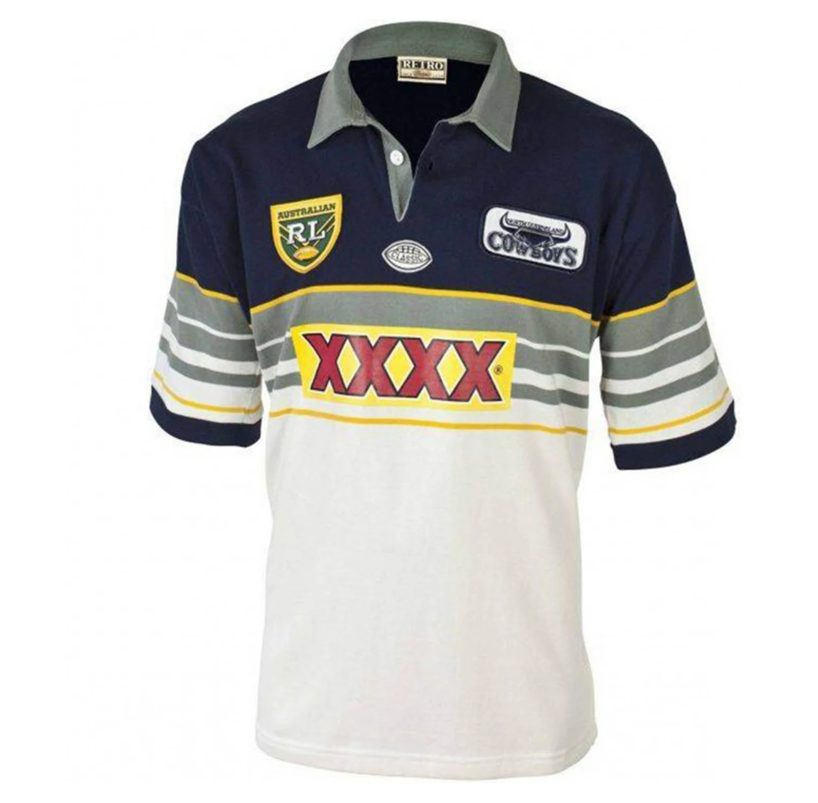 

Queensland Cowboys 1995 Ретро Джерси для регби, Спортивная рубашка