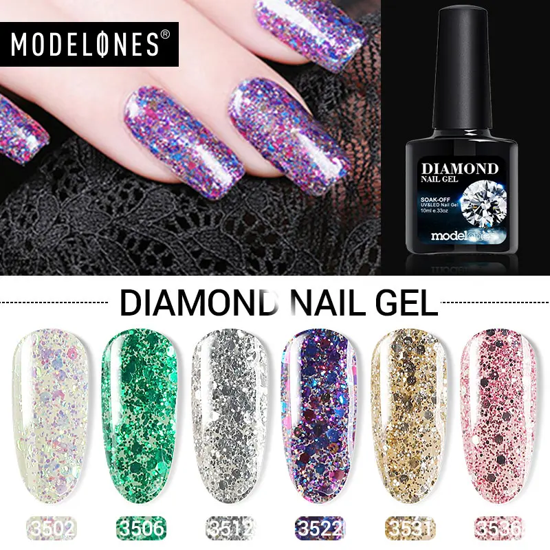 УФ Гель лак Daimond с блестками 6 шт./лот долговечный Блестящий светодиодный наборы