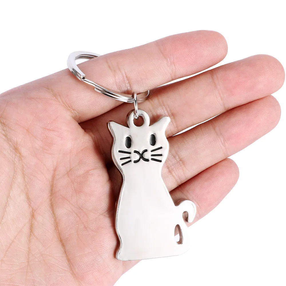 1 шт. симпатичная в форме кошки металлическая цепочка для ключей брелок Горячая