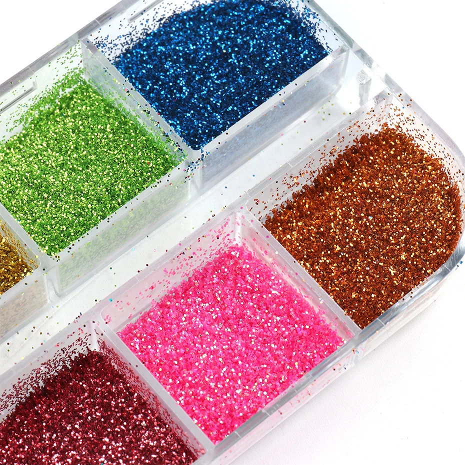 

1 Box Holographics Nail Glitter Colorful Nail Powder Sparkly Shinning Flakes Dust Chrome Pigment Manicuring Art Decoration