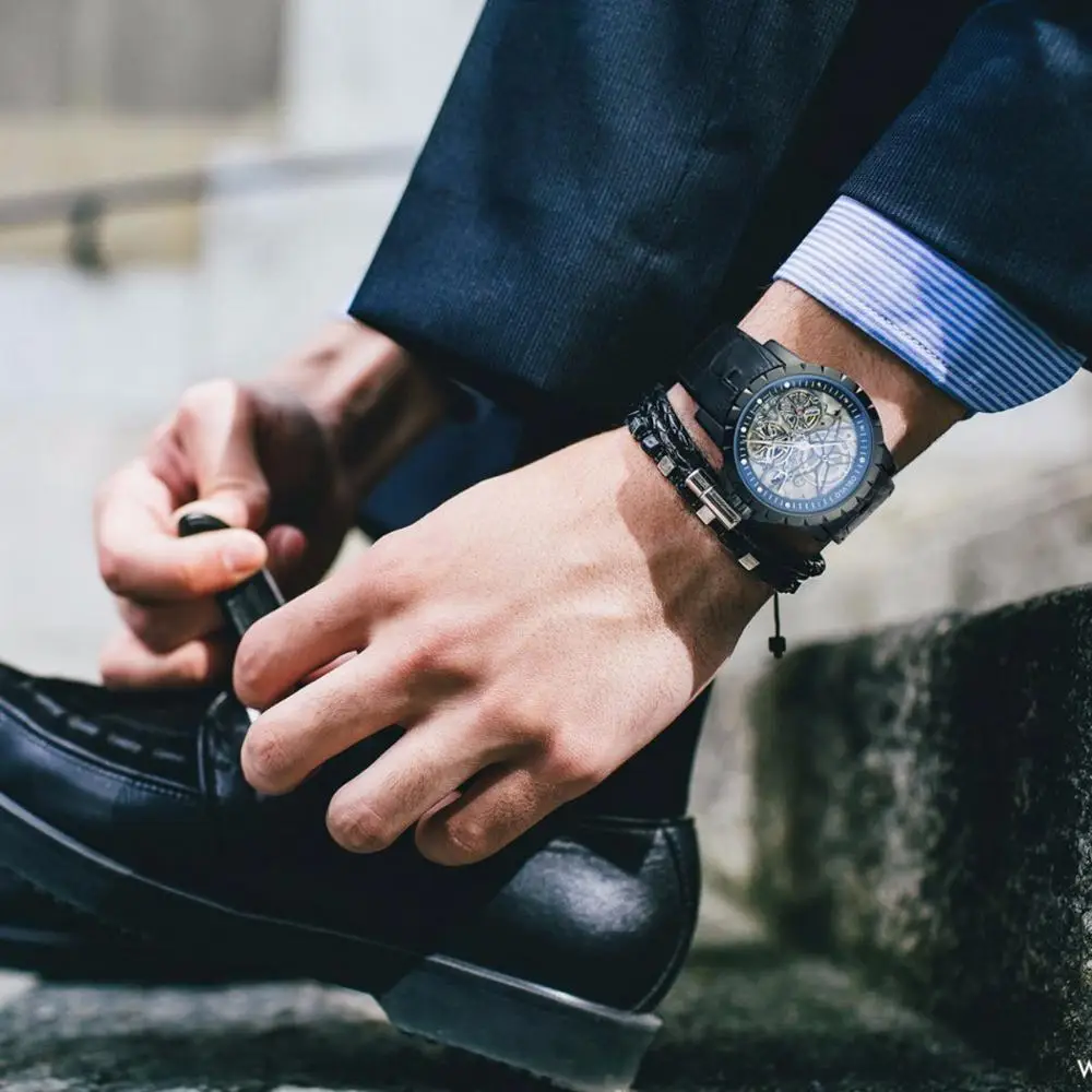 Мужские модные часы мужские автоматические механические OBLVLO роскошные