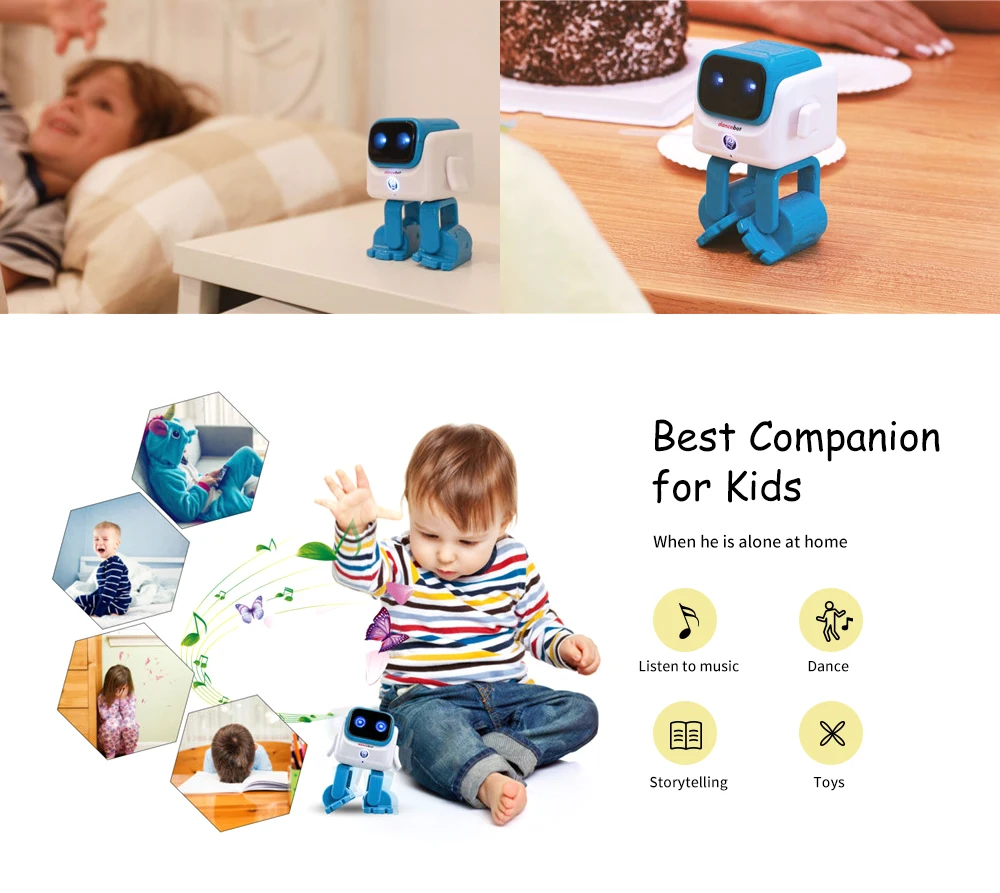 Радиоуправляемый робот-игрушка Интеллектуальный Dancebot AI умный Bluetooth танцующий робот с динамиком Интерактивный Обучающий радиоуправляемый робот для Рождества
