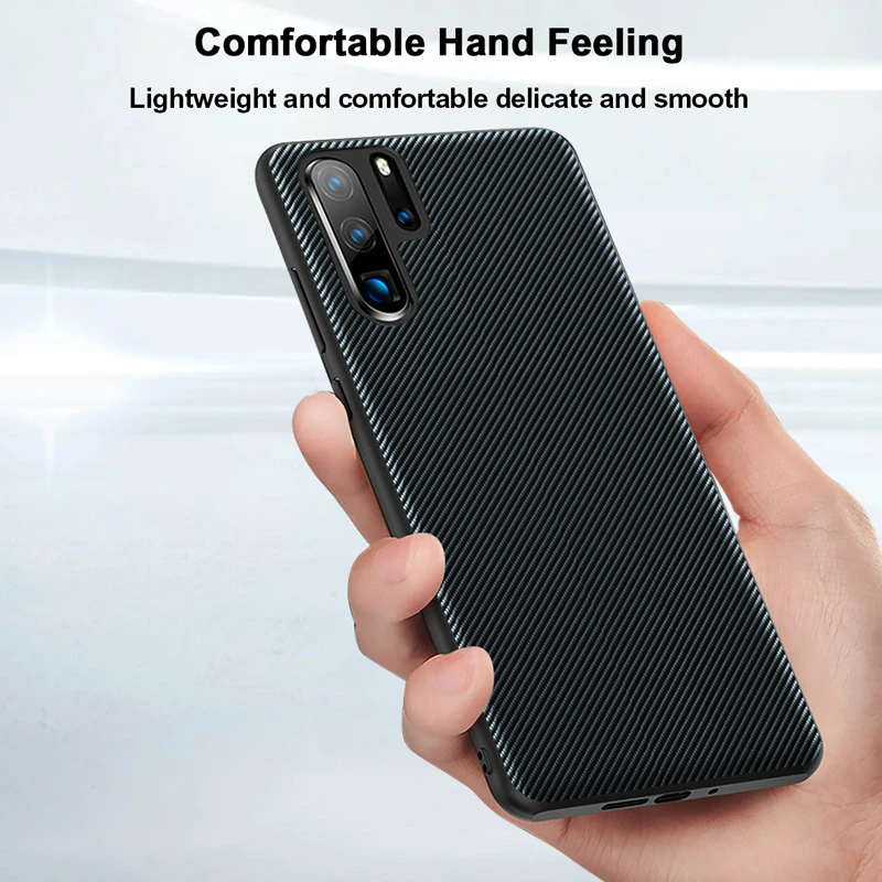 Для HUAWEI P30 Pro чехол Оригинальное углеродное волокно текстура из искусственной кожи полная Защита задняя крышка для HUAWEI P20 P30 Lite чехол для телефона
