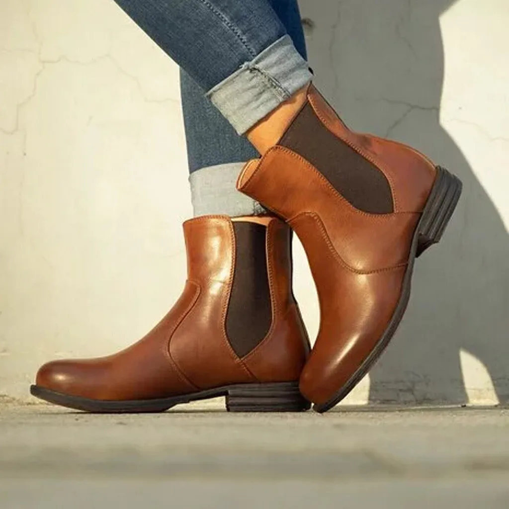 Женские ботинки Сезон весна-осень водонепроницаемые ботильоны Ботинки на низком