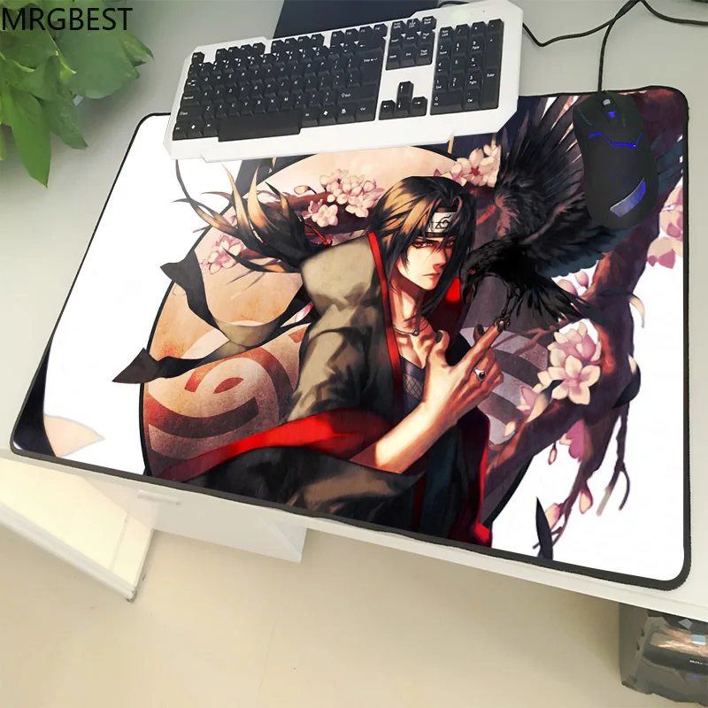 Коврик для мыши MRGBEST Youth Anime большой размер черный зажим Шаринган Итачи ноутбука