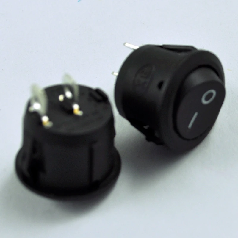 2 шт. ВКЛ/ВЫКЛ терминал SPST черный круглый Кулисный переключатель и 1 Iec 320 C14 штекер 3