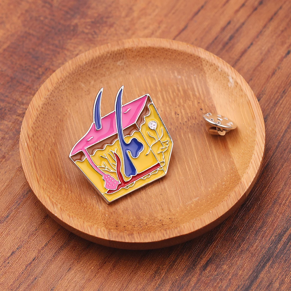 Капиллярная эмалированная булавка для крови металлическая медицинская брошь