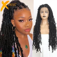full lace synthetic braided wigs for women butterfly distressed locs lace frontal crochet braids hair wig 100 hand made x tress