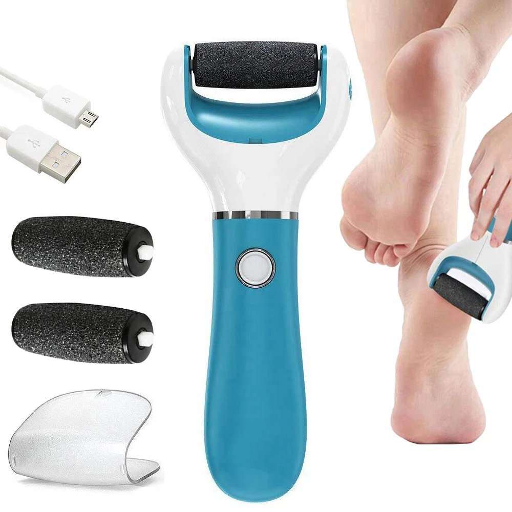 

Electric Foot File Rasp Foot Care Foot Wear Repair Grinding Exfoliation Anti-Callus with 2 Replacement Rollers USB Rechargeable