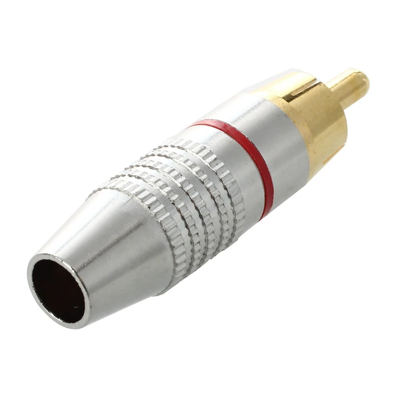 10 шт. золотой тон штекер RCA аудио разъем металлический пружинный адаптер и