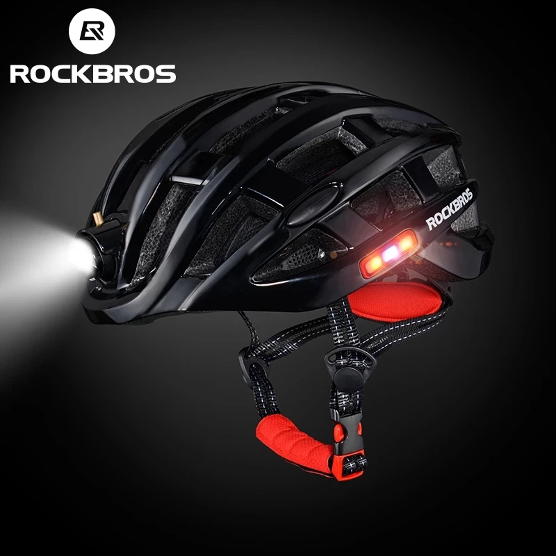 ROCKBROS Bike Headlamp Night Cycling Helmet With Glowing Headlight Warning Light MTB Bicycle Rechargeable Sport SafetyCap |