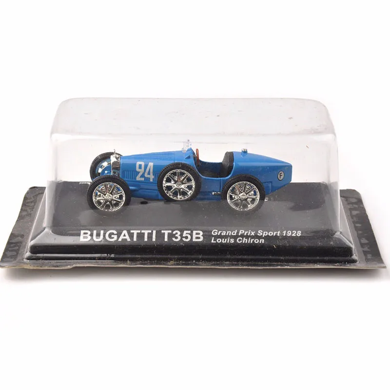1/43 синий Grand Prix Sport 1928 Louis Chiron классический автомобиль Bugatti T35B для фанатов детские