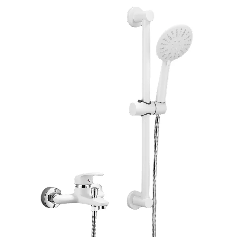 

Nordic White Bathroom Shower Set Shower Simple Copper Shower Shower Shower Bath Shower Faucet