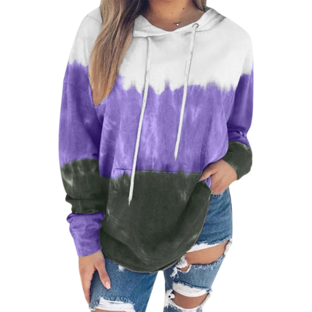 

Autumn Sweatshirt Women Tie-dye Casual Pullovers Hooded Long Sleeve Top Women Clothing Drawstring Hoodies Women Sweatshirt Top