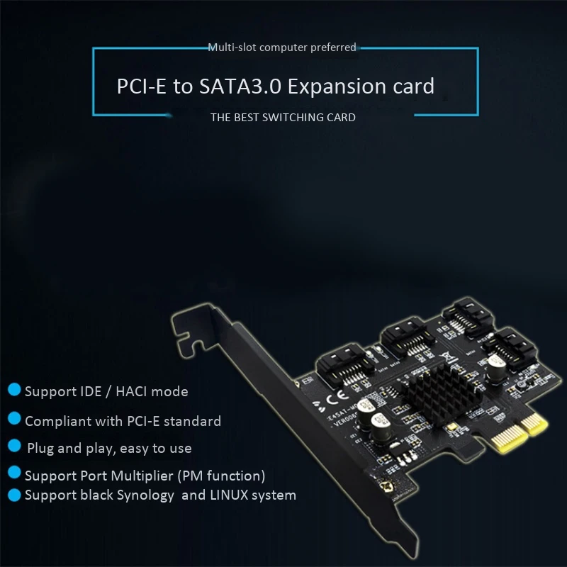 

HOT-PCI-E to Sata3.0 Expansion Card 4-Port 6G Adapter Card to Expand IPFS Hard Disk
