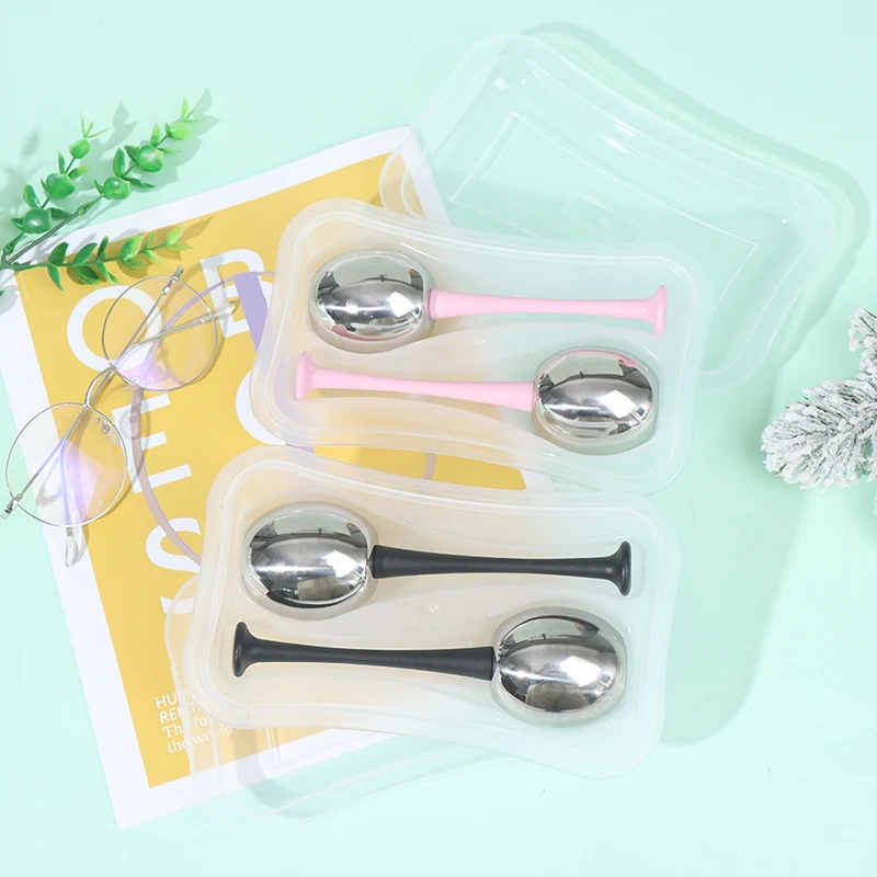 

2Pcs/Box Stainless Steel Ice Facial Massage Roller Globes Beauty Tools for Face Cooling