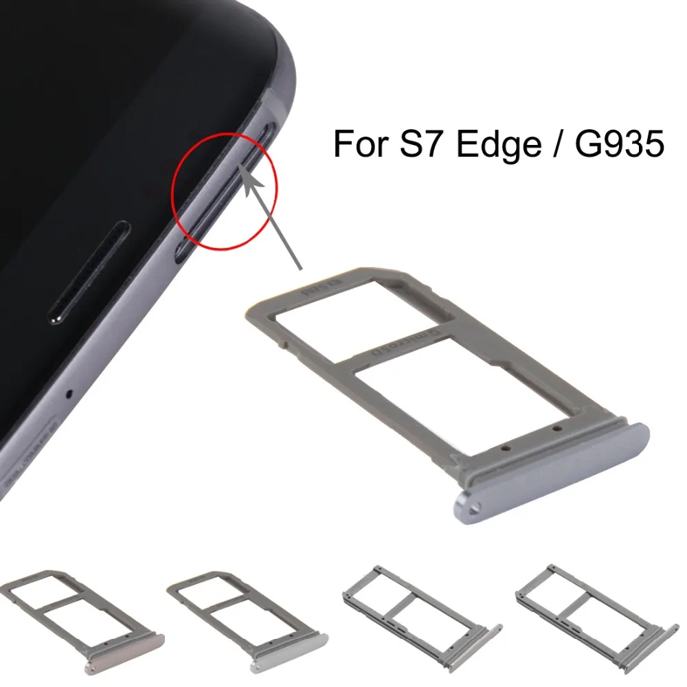 

5pcs/lot For Galaxy S7 Edge \ G935 SIM Card Tray Slot Holder and Micro SD Card Tray