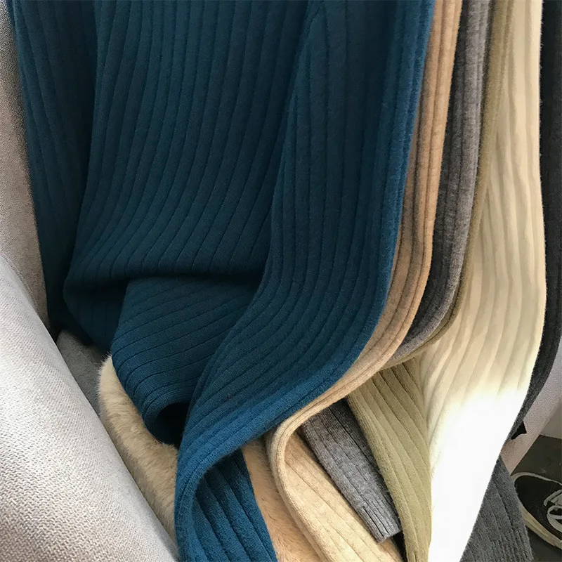 

2020 And Turtleneck Long Sleeve Slim Knitted Women Sweater Autumn Blue Pullovers Tricot Pull Femme