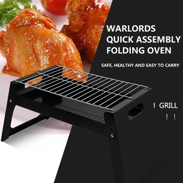 Folding BBQ Grill Portable Compact Charcoal Barbecue BBQ Grill Cooker Bars Smoker Outdoor Camping 27.5x38.5x29 cm 4