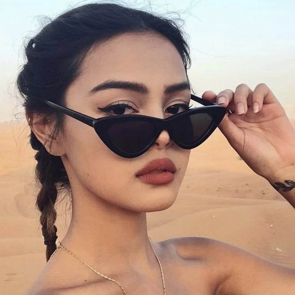 

Vintage Fashion Eye Sunglasses Retro Cat Sunglasses Eyewear Women Triangular Sun Glasses Oculos De Sol UV400