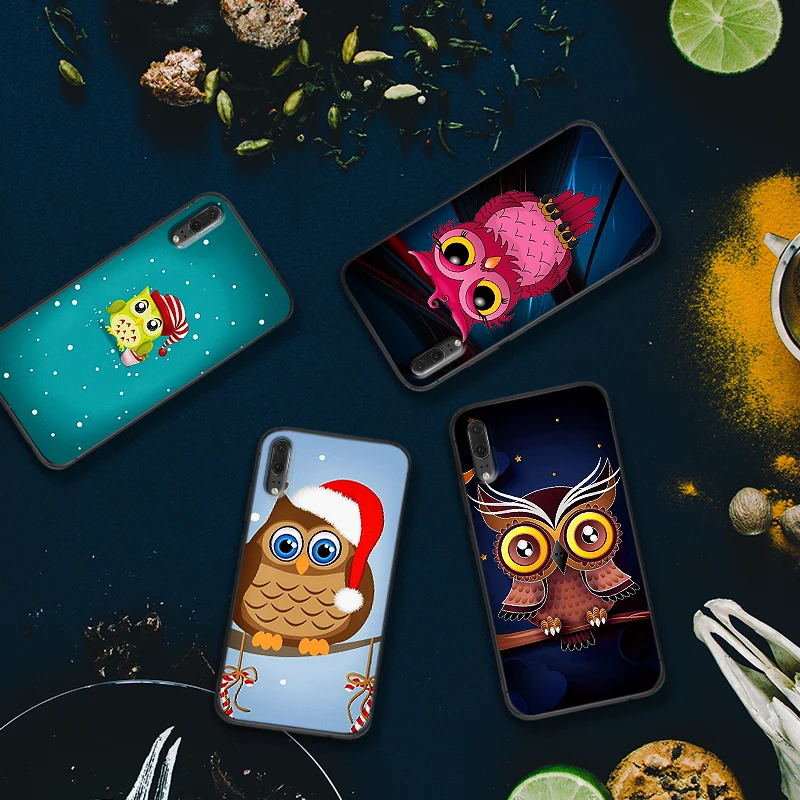 Симпатичный чехол из силикона с изображением совы и сердец для Huawei Honor 6A 7A 3GB Pro 7X 8X 9X 8 9 10 Lite Note View 20 на Рождество.